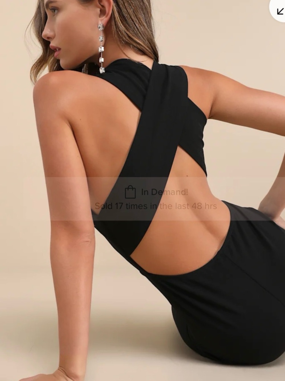 Lulu's Black Crisscross Backless Evening jumpsuit